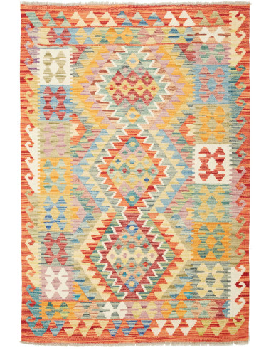 Kilim Pakistan abbronzatura e rosso indiano 102x148
