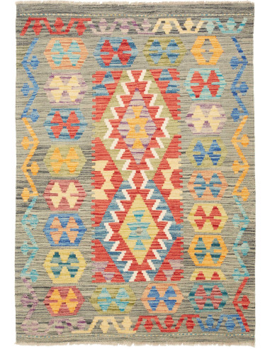 Kilim Pakistan marrone rosato e abbronzatura 103x147