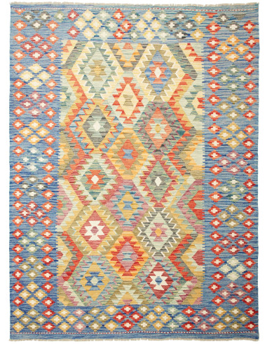 Kilim Pakistan abbronzatura e blu ardesia scuro 175x237