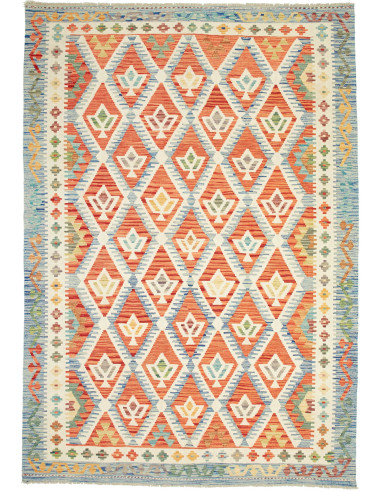 Kilim Pakistan grigio chiaro e grigio tenue 175x252