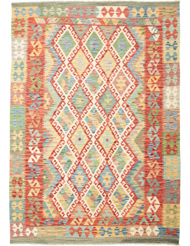 Kilim Pakistan abbronzatura e grigio tenue 170x237