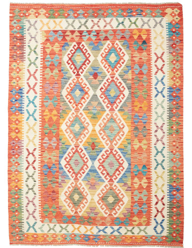 Kilim Pakistan abbronzatura e beige 168x231