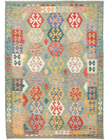 Kilim Pakistan abbronzatura e gainsboro 173x246