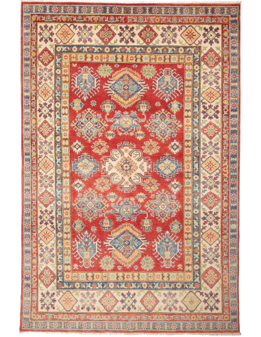 Kazak Pakistan marrone rosato e grano 196x296
