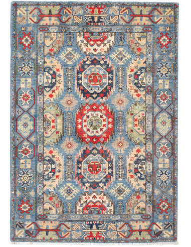 Kazak Pakistan grigio ardesia chiaro e grano 125x179