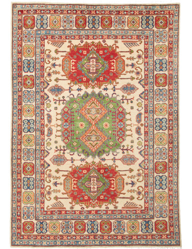 Kazak Pakistan marrone rosato e grano 147x210