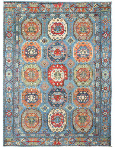 Kazak Pakistan grigio ardesia chiaro e terra di siena 172x230