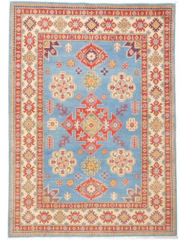 Kazak Pakistan argento e rosso indiano 149x210