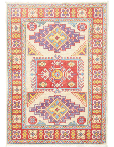 Kazak Pakistan argento e rosso indiano 84x120