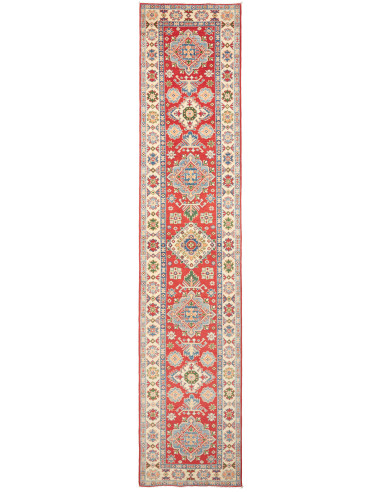 Kazak Pakistan argento e rosso indiano 81x402