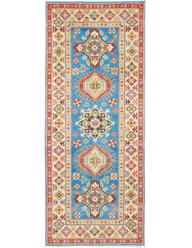 Kazak Pakistan abbronzatura e blu acciaio 78x196