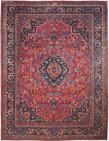 Mashad Persia grigio ardesia scuro e rosa chiaro 302x384