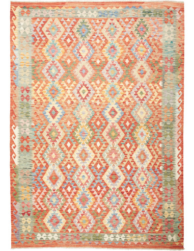 Kilim Pakistan abbronzatura e rosso indiano 211x301