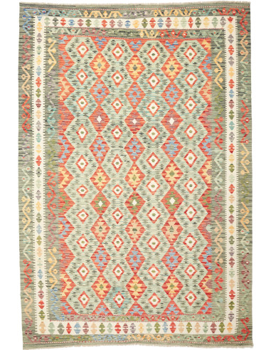 Kilim Pakistan abbronzatura e argento 202x294