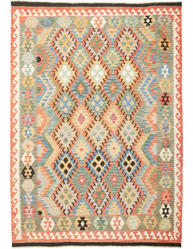 Kilim Pakistan abbronzatura e grano 202x286