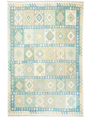 Kilim Pakistan grigio chiaro e grigio scuro 199x300