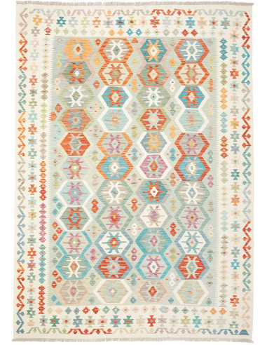 Kilim Pakistan grigio chiaro e perù 208x289