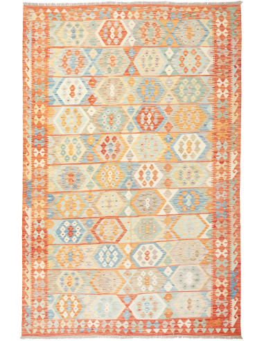 Kilim Pakistan grano e salmone scuro 198x299