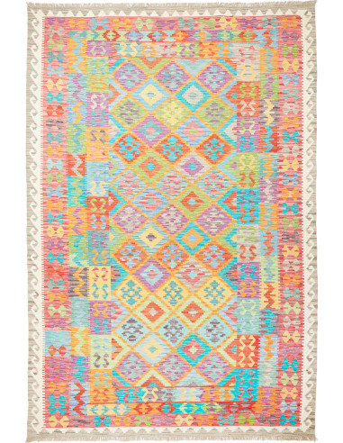 Kilim Pakistan argento e grigio chiaro 207x309