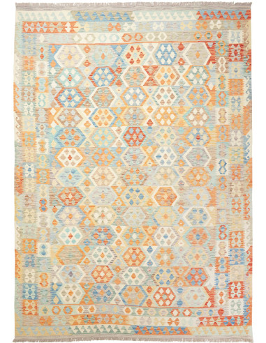 Kilim Pakistan grigio chiaro e perù 250x350