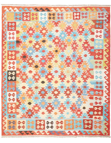 Kilim Pakistan grigio chiaro e rosso indiano 245x300