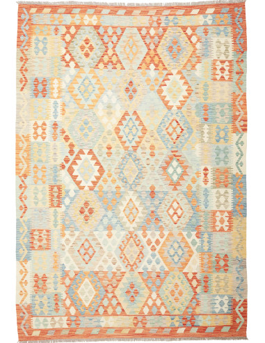 Kilim Pakistan grano e rosso indiano 204x294