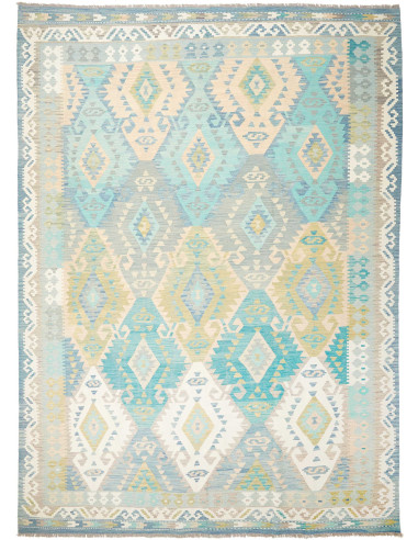 Kilim Pakistan grigio chiaro e grigio scuro 292x400