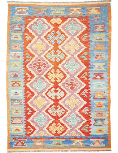 Kilim Pakistan argento e cioccolato 202x293