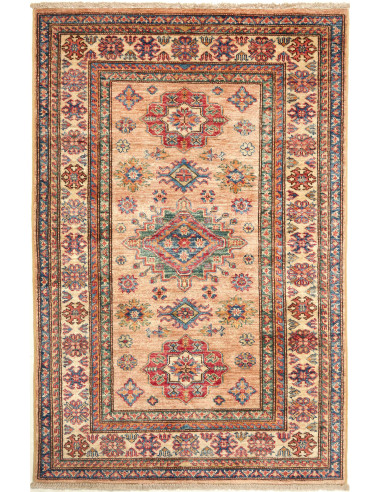 Kazak Fine Pakistan marrone rosato e grigio ardesia scuro 95x148