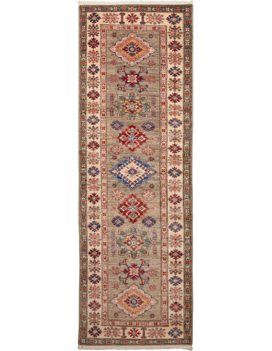 Kazak Fine Pakistan marrone rosato e marrone sella 80x259