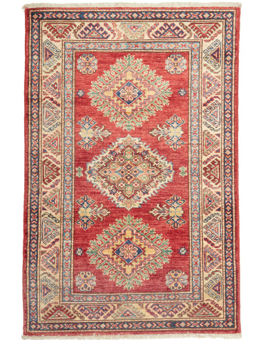 Kazak Fine Pakistan marrone rosato e grigio ardesia scuro 86x116
