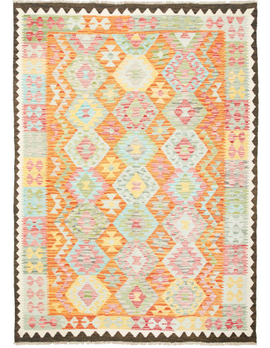 Kilim Pakistan grano e grigio chiaro 176x248