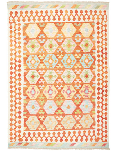 Kilim Pakistan bianco antico e perù 167x240