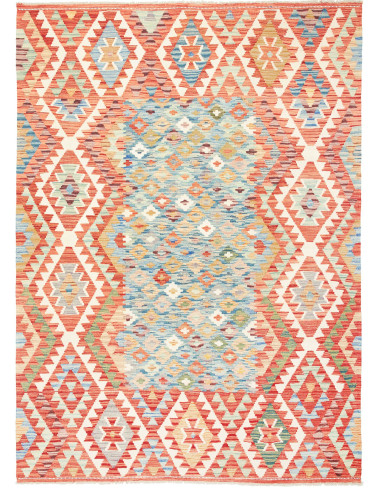Kilim Pakistan grano e salmone 174x241
