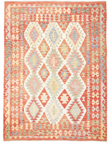 Kilim Pakistan grano e rosso indiano 177x241