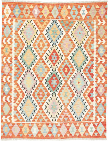 Kilim Pakistan grigio chiaro e grigio ardesia scuro 156x198