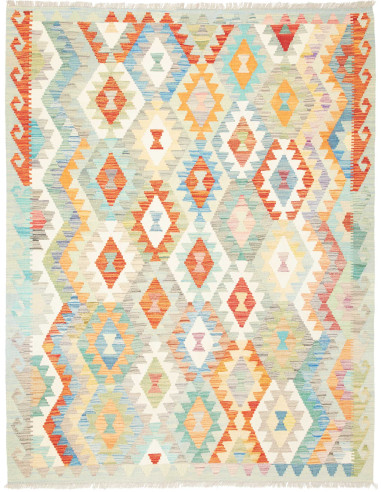 Kilim Pakistan grigio chiaro e perù 159x203