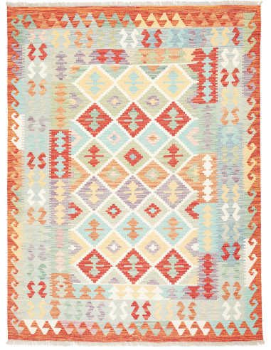 Kilim Pakistan grigio chiaro e grigio chiaro 155x203