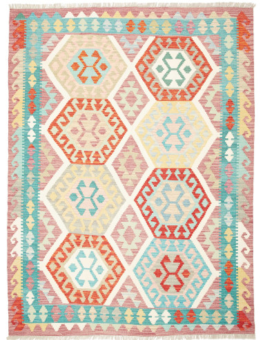 Kilim Pakistan grigio chiaro e acquamarina media 155x209
