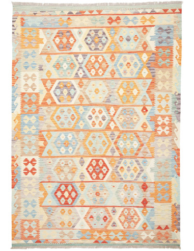 Kilim Pakistan grigio chiaro e perù 171x246