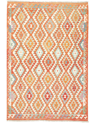 Kilim Pakistan grigio chiaro e marrone sabbia 173x249