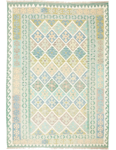 Kilim Pakistan grigio chiaro e grigio chiaro 168x237