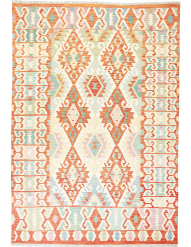 Kilim Pakistan bianco antico e perù 175x251