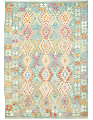 Kilim Pakistan argento e grigio scuro 178x247