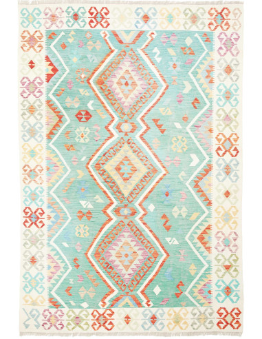 Kilim Pakistan gainsboro e rosso indiano 170x250