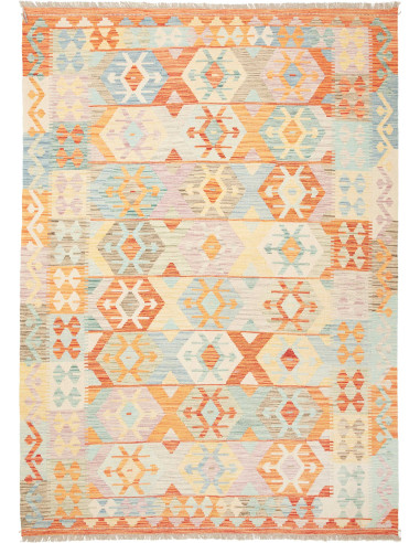 Kilim Pakistan grano e salmone scuro 170x235
