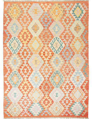 Kilim Pakistan grano e rosso indiano 178x240