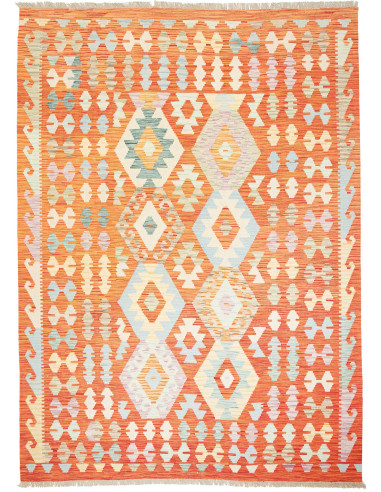 Kilim Pakistan legno robusto e grano 176x240