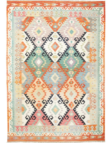 Kilim Pakistan grigio chiaro e perù 170x247