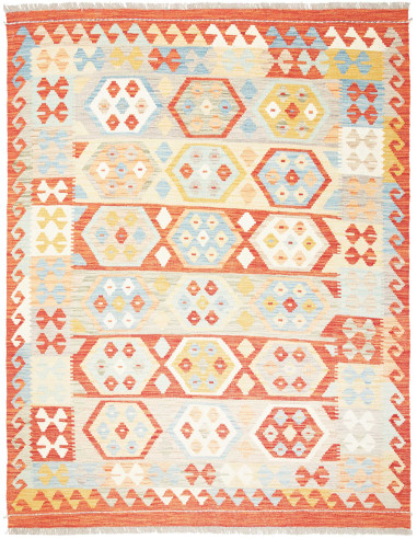 Kilim Pakistan gainsboro e rosso indiano 150x196
